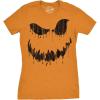 Womens Spooky and Funny Pumpkin Face Tees Halloween Jack O Lantern Tees for Womens(Orange – Dan)