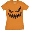 Womens Spooky and Funny Pumpkin Face Tees Halloween Jack O Lantern Tees for Womens(Orange – Wayne)