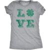 Womens St Patricks Day Shirt – Lucky Love Clover Shamrock Tee, Cute Irish Outfit(Light Heather Grey)