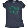 Womens St Pats Yall Shirt – Funny Irish Shamrock Tee – Vintage Style St Patricks Day Party Outfit for Ladies(Heather Navy – St.pats)