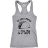 Womens Tank Fitness Taco in My Mouth Tanktop Funny Shirt(Light Heather Grey)