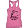 Womens Tank Fitness Taco in My Mouth Tanktop Funny Shirt(Pink)