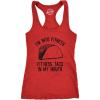 Womens Tank Fitness Taco in My Mouth Tanktop Funny Shirt(Red)