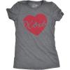 Womens XOXO Script Heart Cute Valentines Day Graphic Tee for Ladies Funny Saying(Dark Heather Grey)