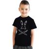 Youth Jolly Roger Easter T Shirt Funny Pirate Bunny Flag Egg Hunt Tee for Kids(Black)