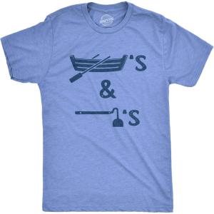 Crazy Dog Mens Funny Taco T Shirts Adult Humor Mexican Food Tees for Guys(Heather Light Blue – Boat and Hoe)