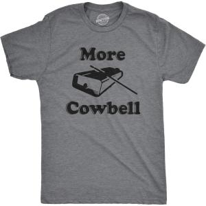 Crazy Dog Mens More Cowbell T Shirt Funny Novelty Tee(Dark Heather Grey – More Cowbell)