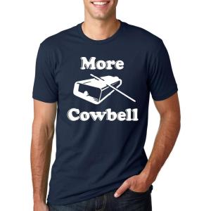 Crazy Dog Mens More Cowbell T Shirt Funny Novelty Tee(Heather Navy – More Cowbell)