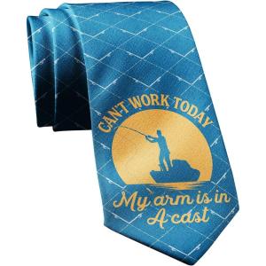 Crazy Dog T-Shirts Funny Sports Ties for Men Novelty Graphic Ties for Golf Fishing and Exercise Guys(Arm in a Cast)