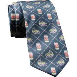 Crazy Dog T-Shirts Funny Sports Ties for Men Novelty Graphic Ties for Golf Fishing and Exercise Guys(Beer Fishy)