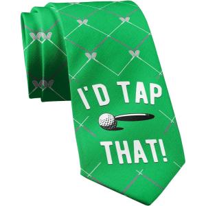 Crazy Dog T-Shirts Funny Sports Ties for Men Novelty Graphic Ties for Golf Fishing and Exercise Guys(Id Tap That)