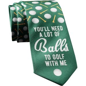 Crazy Dog T-Shirts Funny Sports Ties for Men Novelty Graphic Ties for Golf Fishing and Exercise Guys(Lot of Balls)