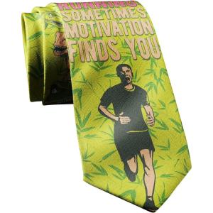 Crazy Dog T-Shirts Funny Sports Ties for Men Novelty Graphic Ties for Golf Fishing and Exercise Guys(Running Dinosaur)
