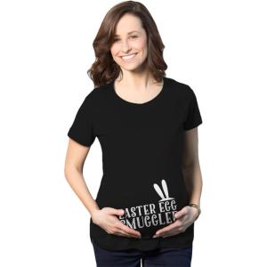 Crazy Dog T-Shirts Maternity Easter Egg Smuggler Bunny Ears Spring Pregnancy Announcement T Shirt