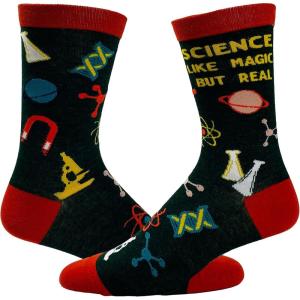 Crazy Dog T-Shirts Mens Funny Science Socks With Awesome Graphics for Men(Science Like Magic)