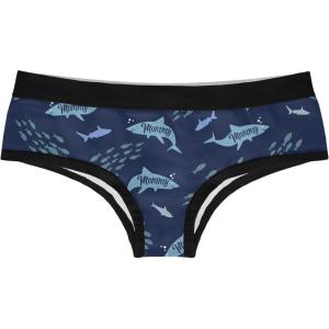 Crazy Dog T-Shirts Mommy Shark Womens Panties Funny Mothers Day Bikini Brief Graphic Underwear Girl(Blue)