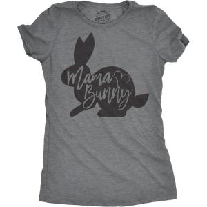 Crazy Dog T-Shirts Womens Mama Bunny T Shirt Cute Adorable Easter Gift Faith Tee for Ladies(Dark Heather Grey)