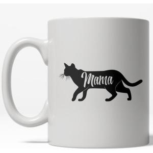Crazy Dog T-Shirts Worlds Okayest Mom Funny Family Mothers Day Ceramic Coffee Drinking Mug 11oz Cup(Mama Cat)
