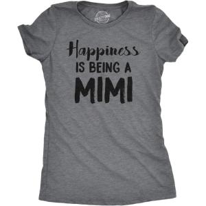 Crazy Dog Womens Funny Mom T Shirts Novelty Sports and Sarcastic Motherhood Tees for Amazing Moms(Dark Heather Grey – Happiness Mimi)