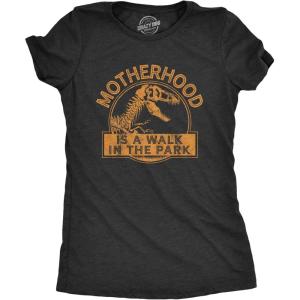 Crazy Dog Womens Funny Mom T Shirts Novelty Sports and Sarcastic Motherhood Tees for Amazing Moms(Heather Black – Park)