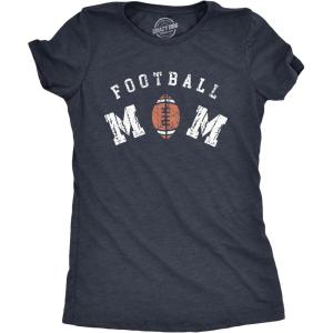 Crazy Dog Womens Funny Mom T Shirts Novelty Sports and Sarcastic Motherhood Tees for Amazing Moms(Heather Navy – Football Mom)