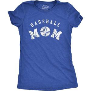 Crazy Dog Womens Funny Mom T Shirts Novelty Sports and Sarcastic Motherhood Tees for Amazing Moms(Heather Royal – Baseball Mom)