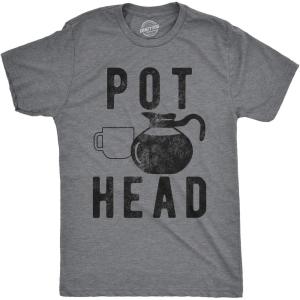 Funny Mens Shirts Sarcastic Tees with Funny Sayings and Cool Designs for Guys(Dark Heather Grey – Pot Head)