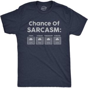 Funny Mens Shirts Sarcastic Tees with Funny Sayings and Cool Designs for Guys(Heather Navy – Chance Sarcasm)