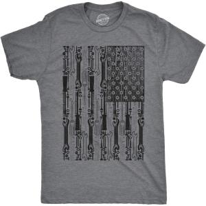 Manly Dad Shirts Funny Father’s Day T-Shirts for Dads – Sarcastic Tees for Rad Fathers(Dark Heather Grey – Flag Tools)