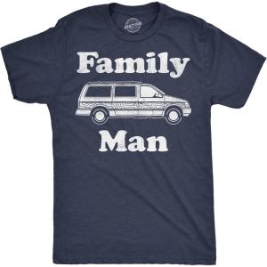 Manly Dad Shirts Funny Father’s Day T-Shirts for Dads – Sarcastic Tees for Rad Fathers(Heather Navy – Family Man)