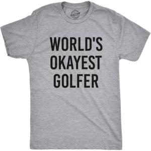 Manly Dad Shirts Funny Father’s Day T-Shirts for Dads – Sarcastic Tees for Rad Fathers(Light Heather Grey – Okayest Golfer)