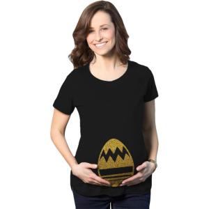Maternity Golden Easter Egg Bump Funny Baby Pregnancy Announcement T Shirt