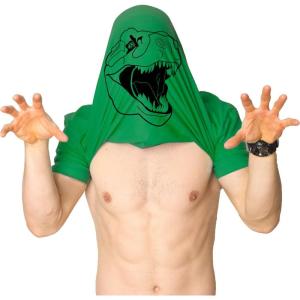 Mens Ask Me About My Trex T Shirt Funny Cool Dinosaur Flip Graphic Novelty Tees(Green)