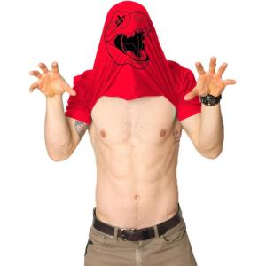 Mens Ask Me About My Trex T Shirt Funny Cool Dinosaur Flip Graphic Novelty Tees(Red)