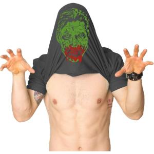 Mens Ask Me About My Zombie T Shirt Funny Flip Costume Outbreak Halloween Tee(Black)