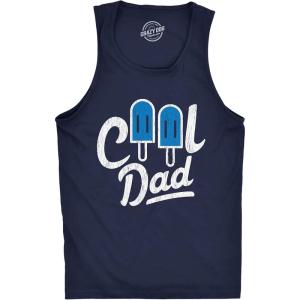 Mens Cool Dad Popsicle Fitness Tank Funny Summer Fathers Day Appreciation Graphic Tanktop(Navy)