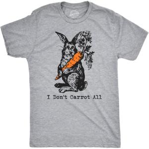 Mens Easter Bunny T Shirts Funny Bunny Tees for Guys Easter Tees for Men(Light Heather Grey – Dont Carrot)