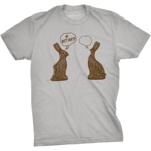 Mens Faceless Chocolate Bunny Funny Half Eaten Easter Gift Adult Gift T Shirt(Light Heather Grey)
