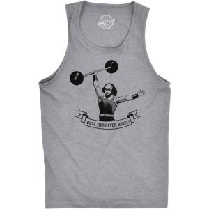 Mens Fitness Tank Dost Thou Even Hoist Tanktop Funny Workout Gym Shirt(Light Heather Grey – Thou Hoist)