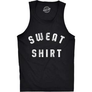 Mens Fitness Tank Sweat Shirt Tanktop Funny Workout Gym Graphic Shirt(Black)