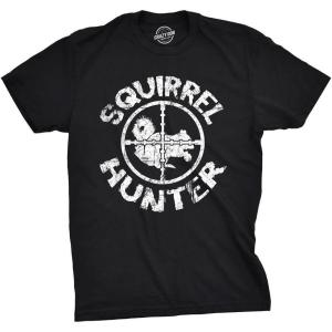 Mens Funny Animal Shirts Crazy Polar Bear Goat Flip Squirrel Hunter and Crow Animal Graphic Tees(Black)