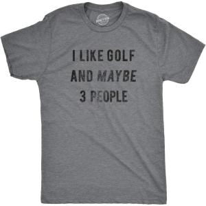 Mens Funny Golfing T Shirts with Sarcastic Sayings Novelty Golf Tees for Guys(Dark Heather Grey – Golf 3 People)