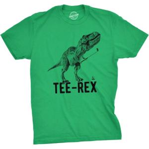 Mens Funny Golfing T Shirts with Sarcastic Sayings Novelty Golf Tees for Guys(Heather Green – Tee Rex)
