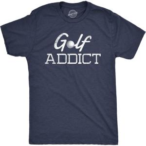 Mens Funny Golfing T Shirts with Sarcastic Sayings Novelty Golf Tees for Guys(Heather Navy – Golf Addict)