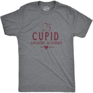 Mens Funny Valentines Day T Shirts Sarcastic Valentines Day T Shirts for Men(Dark Heather Grey – Archery)