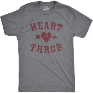 Mens Funny Valentines Day T Shirts Sarcastic Valentines Day T Shirts for Men(Dark Heather Grey – Heart Throb)