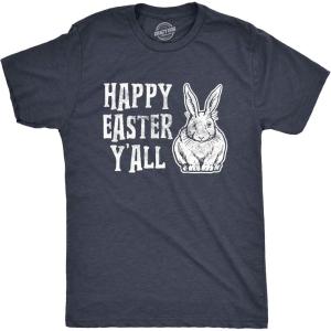 Mens Happy Easter Yall T Shirt Funny Bunny Saying Egg Hunt Basket Gift for Him