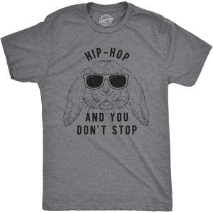 Mens Hip Hop and You Dont Stop T Shirt Funny Easter Gift for Adult Sarcastic(Dark Heather Grey)