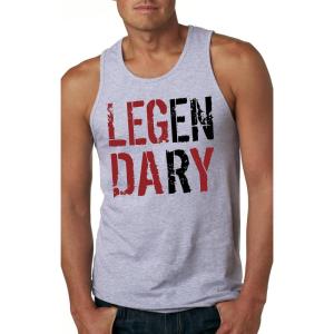 Mens Legendary Leg Day Tank Top Funny Lifting Workout Exercise Shirt(Light Heather Grey – Leg Day)