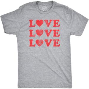 Mens Love Love Love Hearts T Shirt Cute Valentines Day Tee